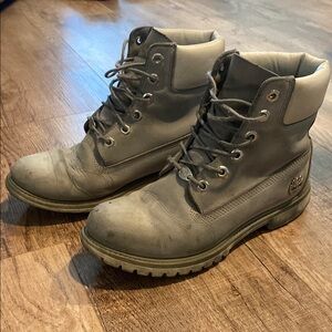 Women’s Timberland Gray Rugged Work Boots with Padded Collar